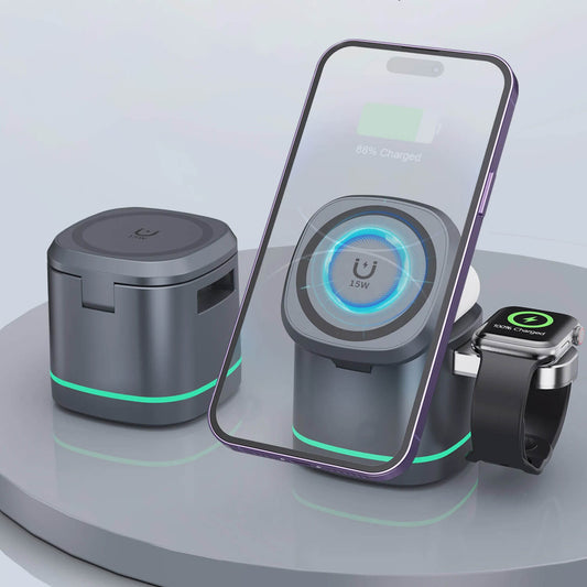 TrioDock™ - 3 In 1 Magnetic Wireless Fast Charger